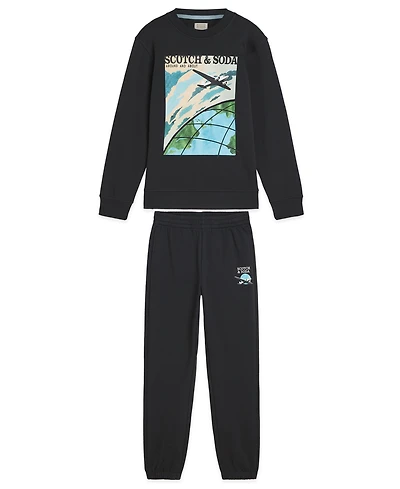 Scotch & Soda Boys 4T-7 2-Piece Graphic Crewneck Sweatshirt and Jogger Pants Set