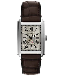 Fossil Men's Carraway Automatic Brown Croco Leather Watch