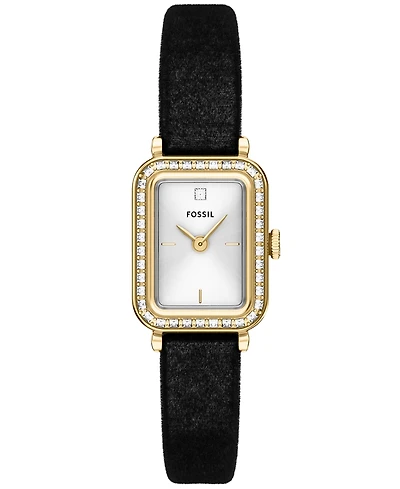 Fossil Women's Raquel Two-Hand Black Velvet Watch, 18mm