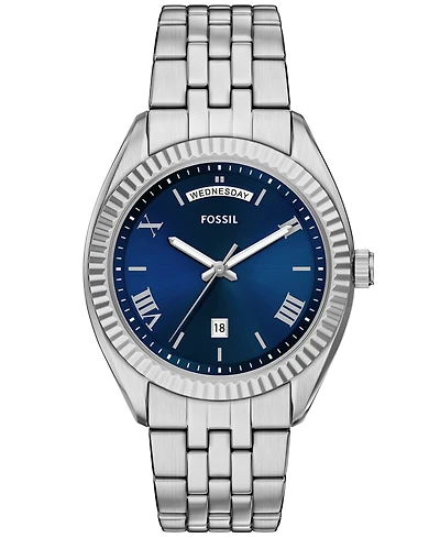 Fossil Men's Campbell Three-Hand Day-Date Stainless Steel Watch, 42mm