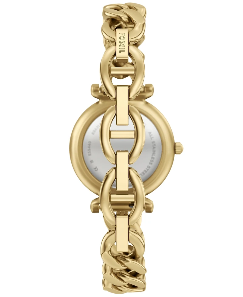 Fossil Women's Carlie Three-Hand Gold-Tone Stainless Steel Watch