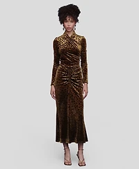 Avec Les Filles Women's Front Ruched Midi Skirt