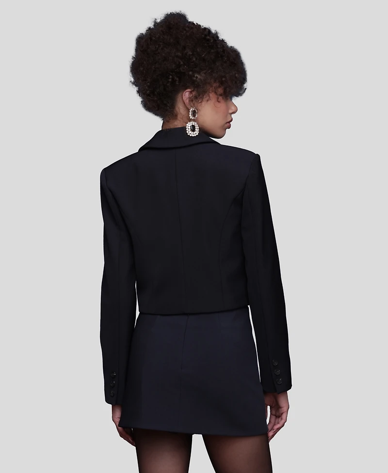Avec Les Filles Women's Lapel Cropped Blazer