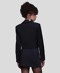 Avec Les Filles Women's Lapel Cropped Blazer