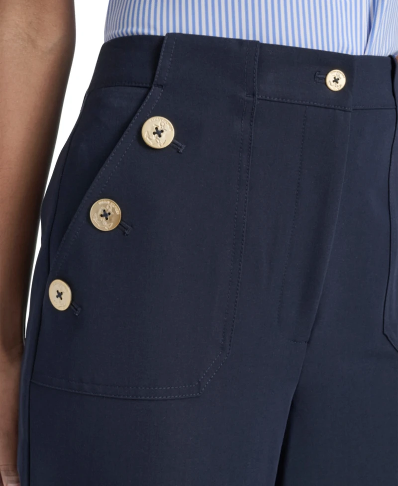 Tommy Hilfiger Women's High Rise Solid Sailor Pants