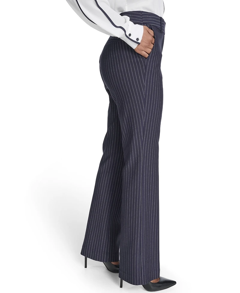 Tommy Hilfiger Women's Mid Rise Striped Sutton Trouser