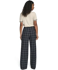 Tommy Hilfiger Women's High Rise Windowpane Sailor Pants