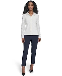 Tommy Hilfiger Women's Floral Clip Button-Up Top