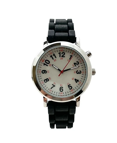 Olivia Pratt Luminous Dial Easy Read Medical Professionals Silicone Band Women Watch