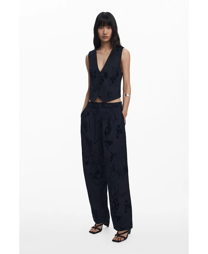 Desigual Women's Flocked floral pants