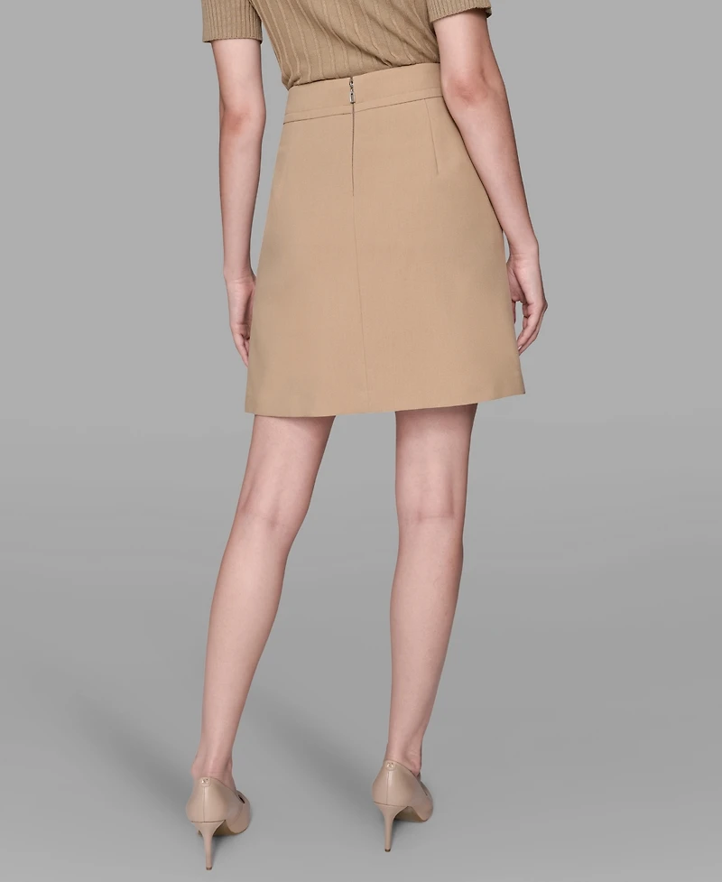 Karl Lagerfeld Paris Women's Knee Length Button Detail Skirt