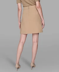 Karl Lagerfeld Paris Women's Knee Length Button Detail Skirt