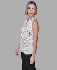 Karl Lagerfeld Paris Women's Sleeveless Printed Top
