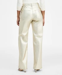 Guess Women's Foil High-Rise Wide-Leg Jeans