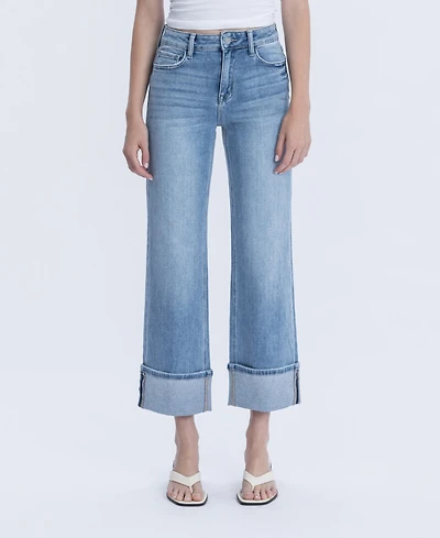 Flying Monkey Women's High Rise Slim Wide Leg Jeans