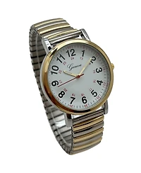 Olivia Pratt Two Tone Bold Numbers and Casual Stretch Band Women Watch
