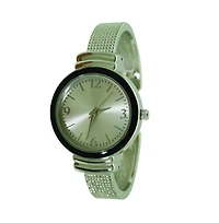 Silver Black Olivia Pratt Every Day Textured Metal Bangle Watch