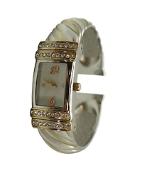 Olivia Pratt Two Tone Square and Thin Face Bangle Women Watch