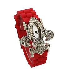 Olivia Pratt Red Rhinestones Silicone Women Watch