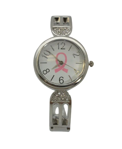 Olivia Pratt Breast Cancer Awareness Ribbon Bangle Watch