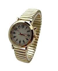 Olivia Pratt Gold Stretch Band Easy Read Nurse Watch with Second Hand Women Watch