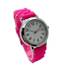 Olivia Pratt Hot Pink Easy Read Medical Professionals Silicone Band Women Watch