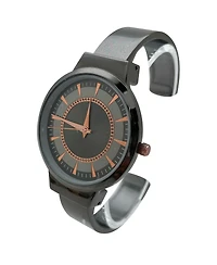 Olivia Pratt Metallic Colors Round Face Bangle Women Watch, Gunmetal