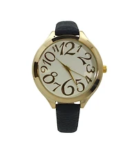 Olivia Pratt Navy Artistic Numeral Leather Strap Watch