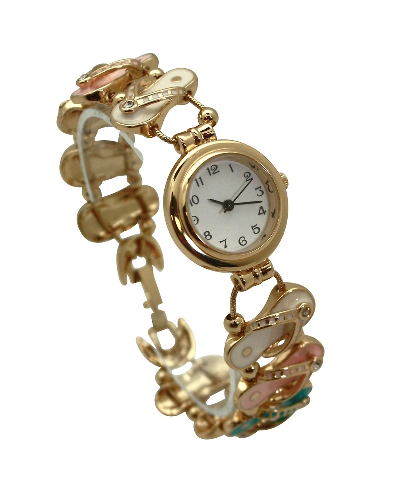 Olivia Pratt Gold Flip Flops Theme Women Watch