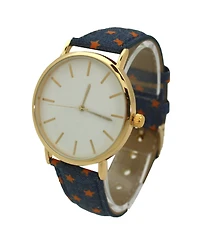 Olivia Pratt Stars Denim Strap Watch
