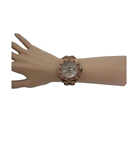 Olivia Pratt Brown Women's Red Rhinestone Detail Boyfriend Metal Watch