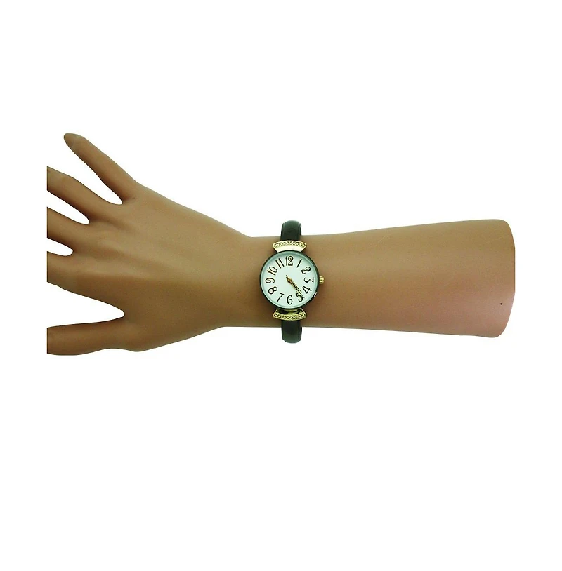 Olivia Pratt Gunmetal Gold Olivia Pratt Every Day Large Numbers Dial Metal Bangle Watch