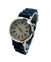 Olivia Pratt Navy Luminous Dial Easy Read Medical Professionals Silicone Band Women Watch