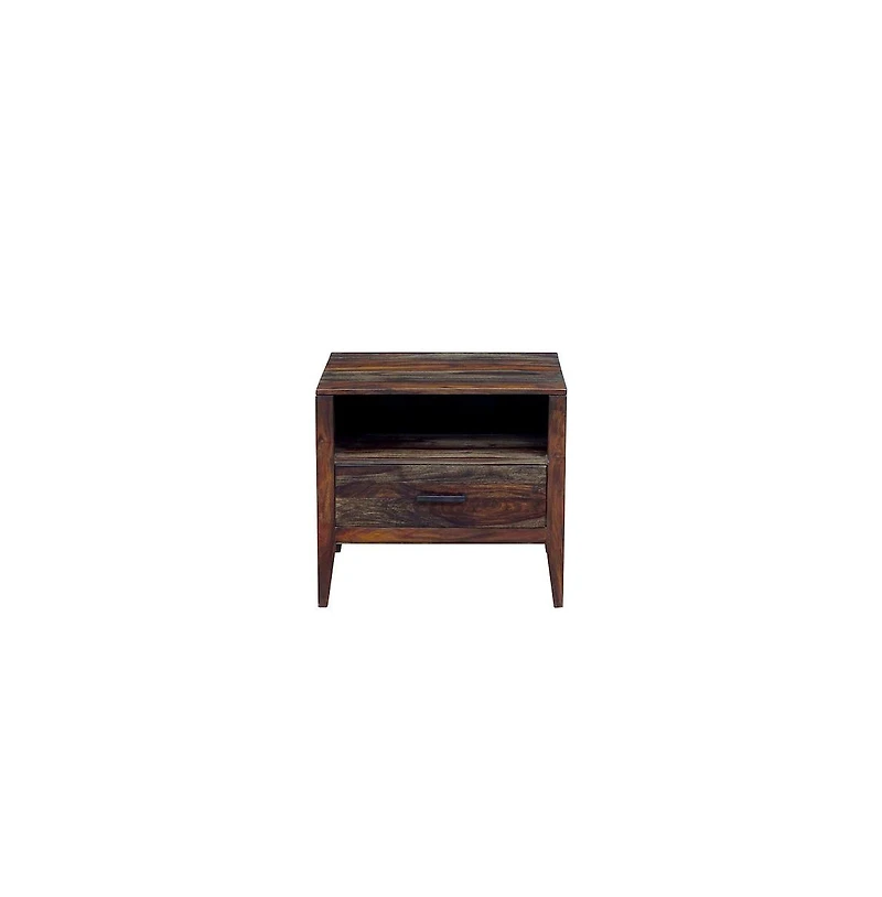 Porter Designs Fall River Solid Sheesham Wood Nightstand, Gray