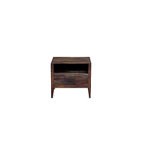 Porter Designs Fall River Solid Sheesham Wood Nightstand, Gray