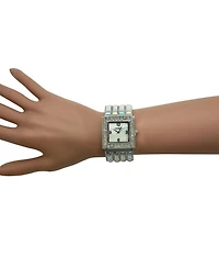 Olivia Silver Pratt Square Jewel Women Watch