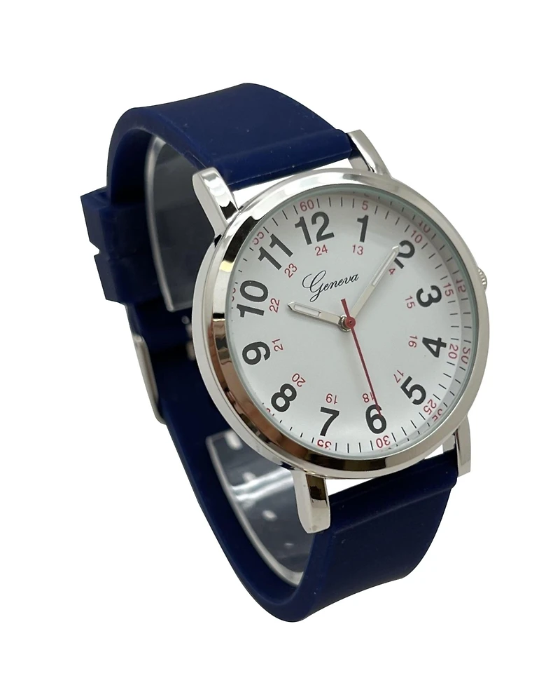 Olivia Pratt Navy Easy-Read Nurse Watch with Silicone Band Women Watch