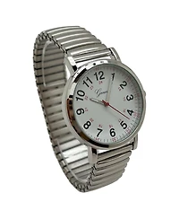 Olivia Pratt Silver Bold Numbers and Casual Stretch Band Women Watch