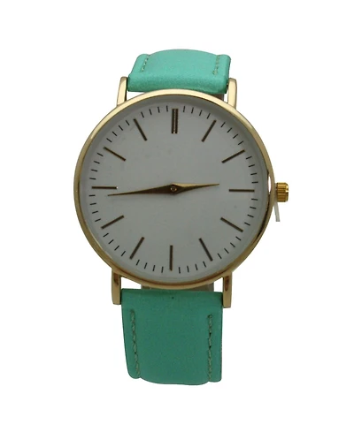 Olivia Pratt Mint Minimalist Leather Strap Watch