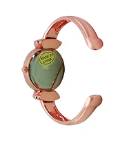 Olivia Pratt Rose Gold Pearl Tone Face Metal Bangle Watch