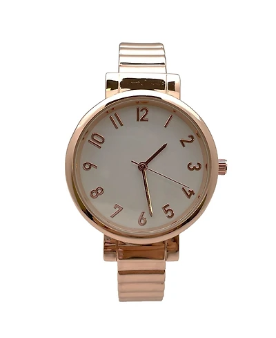 Olivia Pratt Rose Gold Round Face Every Day Versatile Bangle Women Watch