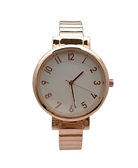 Olivia Pratt Rose Gold Round Face Every Day Versatile Bangle Women Watch