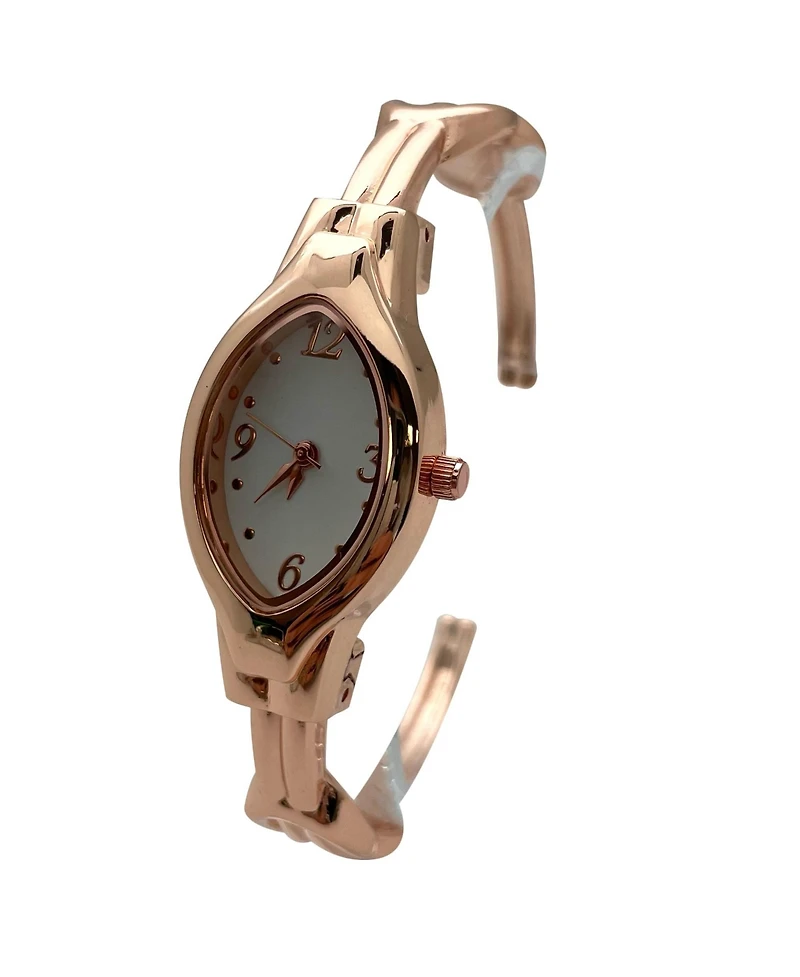 Olivia Pratt Elegant Thin Bangle Women Watch, Rose Gold