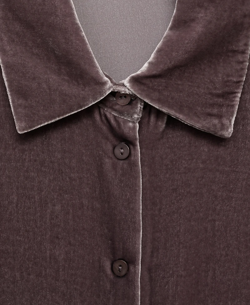 Mango Women's Silk Velvet Shirt