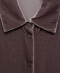 Mango Women's Silk Velvet Shirt
