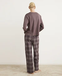 Mango Women's Two-Piece Flannel Check Pajamas