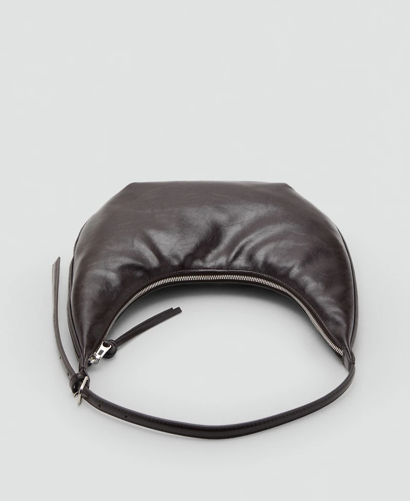 Mango Women's Pebbled Effect Medium Oval Bag