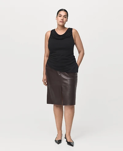 Mango Women's Leather-Effect Pencil Skirt
