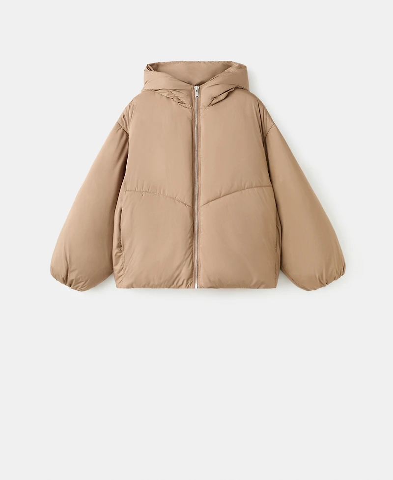 Mango Women's Short Oversized Hooded Anorak Coat