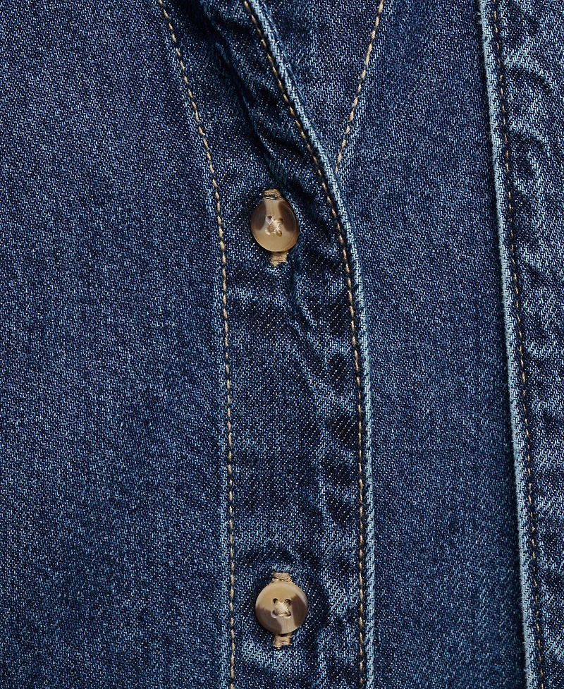 Mango Women's Bow Detail Denim Shirt